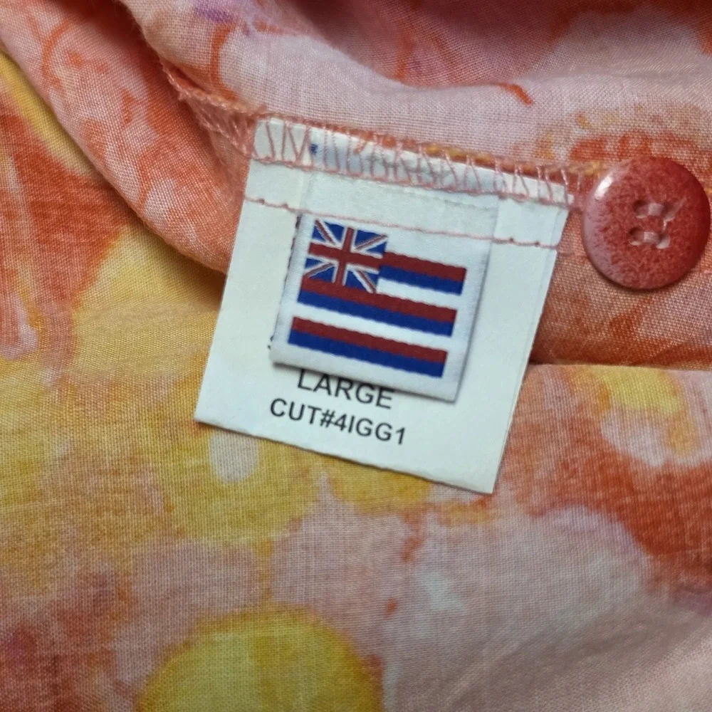 Jams World 50th Anniversary Sundaisy‎ Pink Floral Rayon Camp Shirt USA L